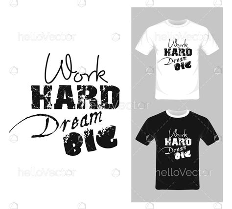 Work Hard Dream Big Typography. Inspirational quote ...