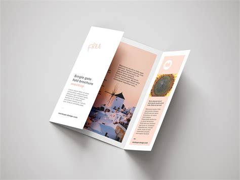 Free Single Gate Fold Brochure Mockup On Behance