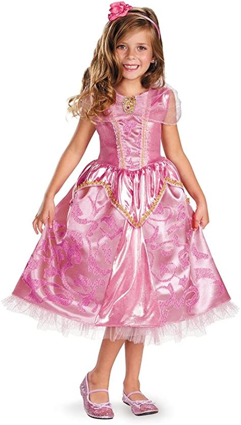 Disfraz De Disney De La Bella Durmiente Aurora Sparkle De Lujo Para Niñas 3t 4t Mail