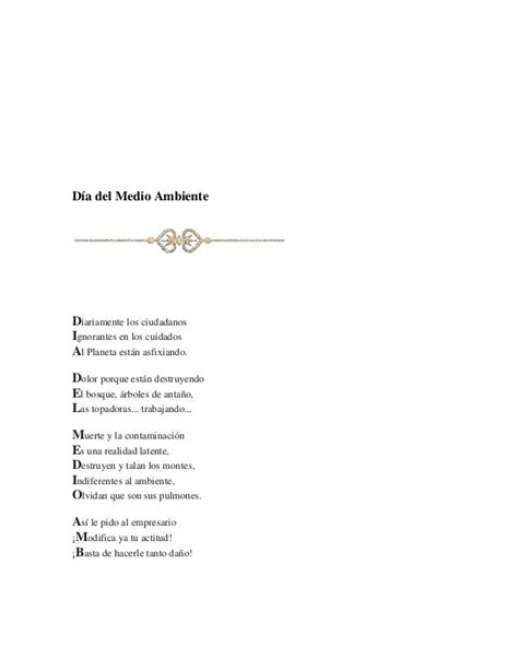 Collection Of Acrostico Corto Al Medio Ambiente Poema By Erick Machic