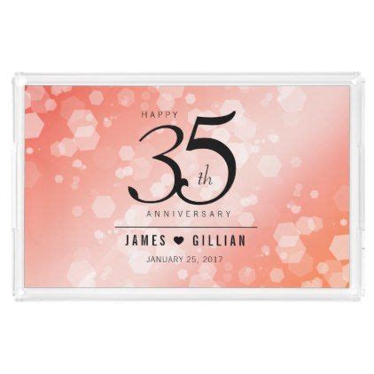 Handmade personalised coral wedding anniversary card 35th 35 | etsy. Elegant 35th Coral Wedding Anniversary Celebration Acrylic ...
