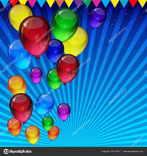 Birthday Party Background Colorful Festive Balloons Confetti