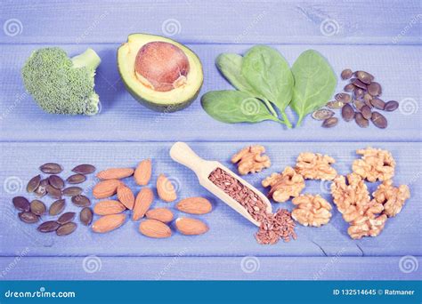Vintage Photo Ingredients Containing Omega 3 Acids Unsaturated Fats