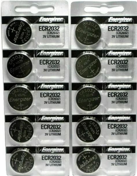 LOT 10 PCS Fresh Energizer CR2032 3V Lithium Coin Cell Button Battery