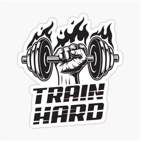 Train Hard Fitness Gym Workout Design Sticker For Sale By Starquake