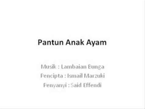 Pergi ke sawah menanam padi sawah dibajak dengan sapi jadi anak yang baik hati tentu tahu balas budi. Pantun Anak Ayam - YouTube