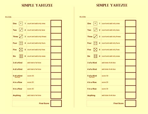 28 Printable Yahtzee Score Sheets Cards 101 Free Pdf 85x11 Yardzee