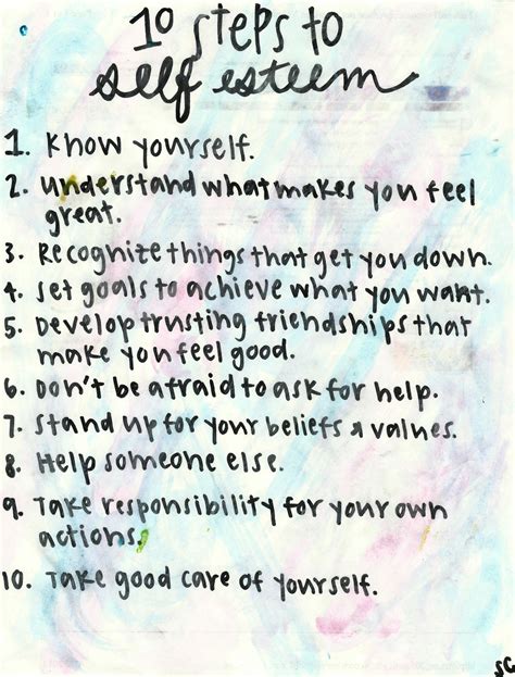 10 Steps To Self Esteem