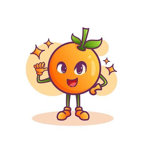 Premium Vector Cute Adorable Cartoon Happy Smiling Orange Fruit