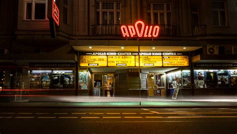 Apollo Cinema Center Wiesbaden At Night Stock Photo Download Image