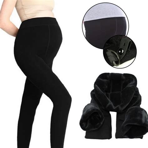 Woman Winter Pregnancy Leggings Fleece Maternity Pants For Pregnant