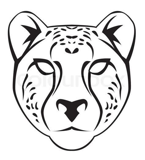 Cheetah Head Outline Cheetah Face Cheetah Coloring Page Cheetah Drawing