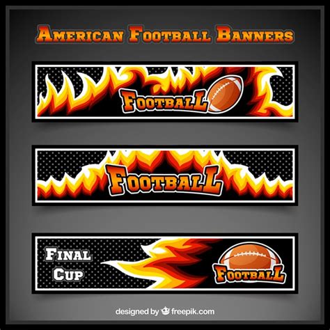 Free Vector Dark American Football Banners With Flames