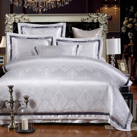Whitegold Jacquard Bedding Set Home Textile 4pcs Satin