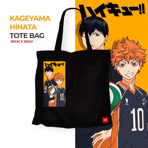 jual terbaru haikyuu totebag kanvas anime kageyama hinata shoyo totebag kanvas premium