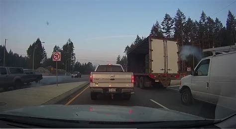 Dashcam Footage Captures Terrifying Close Call On The Malahat Video