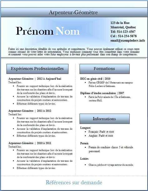 Consultez également les 450 autres modèles de cv gratuits ! #13+ cv prêt a remplir gratuit - Modele CV