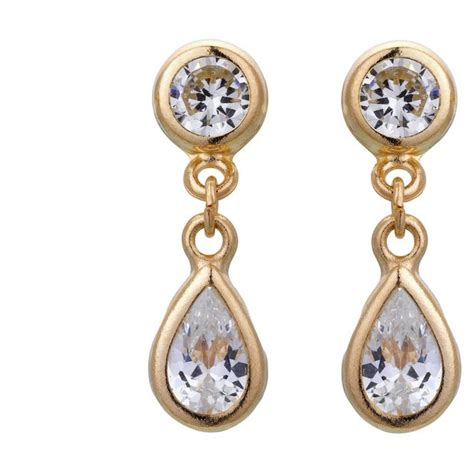 Buy 9ct Gold Cubic Zirconia Teardrop Earrings At Uk Your Online Shop For Ladies