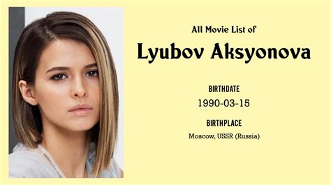 Lyubov Aksyonova Movies List Lyubov Aksyonova Filmography Of Lyubov Aksyonova Youtube