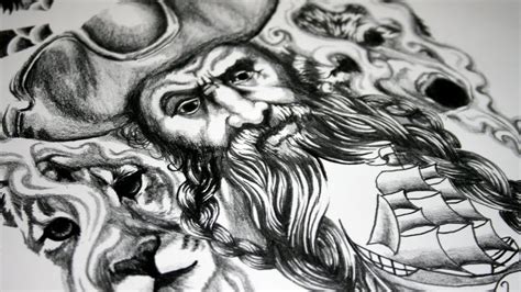 Tattoo & piercing shop in clayton, north carolina. Pirate Tattoo Design - Speed Drawing - YouTube