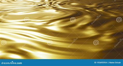 Gold Water Texture Background 3d Render Stock Illustration