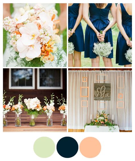 Wedding Color Inspiration Peach And Navy Rustic Wedding Chic