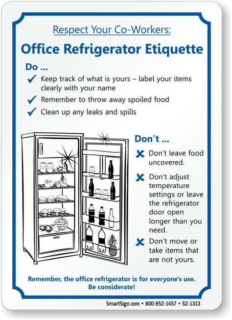 Office Refrigerator Etiquette Sign Sku S2 1313 Office