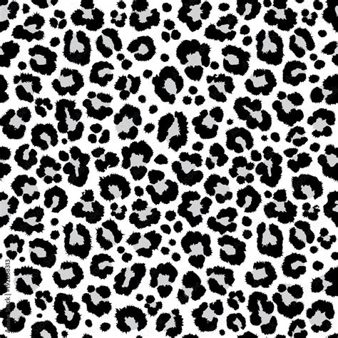 Print Texture Repeating Seamless Pattern Snow Leopard Jaguar White Leopard Stock ベクター Adobe Stock