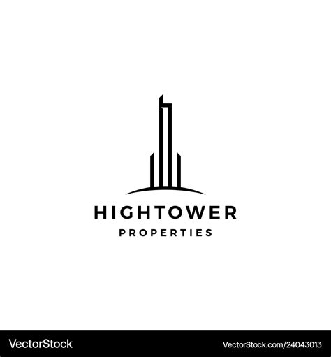 High Building Tower Logo Icon Royalty Free Vector Image