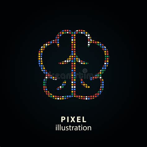 Arte Del Pixel Del Cerebro Cerebros Humanos Pixelated Aislados