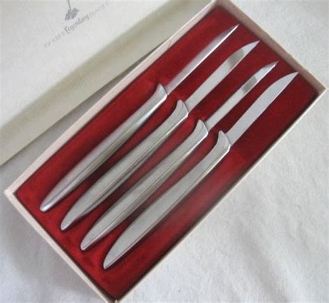 Vintage 4 Gerber Miming Steak Knives In Original Box By Vivavera
