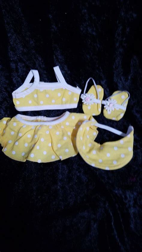 Itty Bitty Yellow Polka Dot Bikini For American Girl Size Etsy