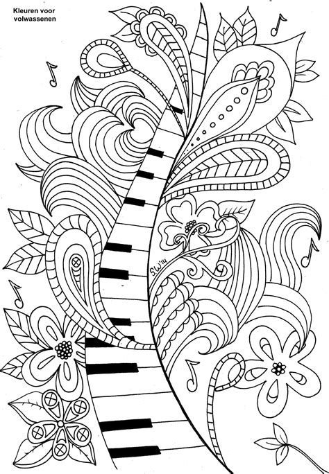 Adult Coloring Music Coloring Pages