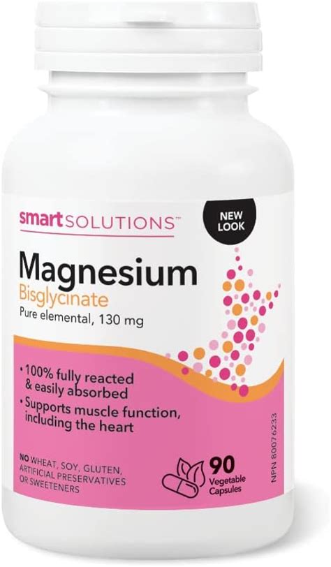 Smart Solutions Magnesium Bisglycinate 90 Caps Amazonca Health