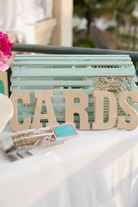 Sand, pebbles, shells, star fish and various flowers, so taking it into consideration make escort cards using pebbles, stones. 10 Wedding Card Box Ideas | Card box wedding, Wedding ...
