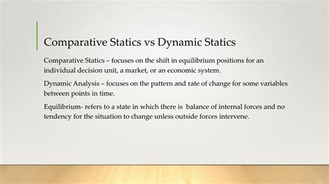 Solution Comparative Statics Vs Dynamic Statics Microeconomics