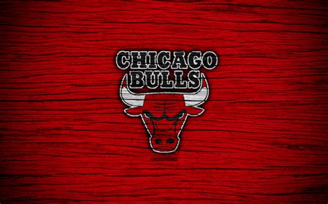 Download Wallpapers 4k Chicago Bulls Nba Wooden Texture Red