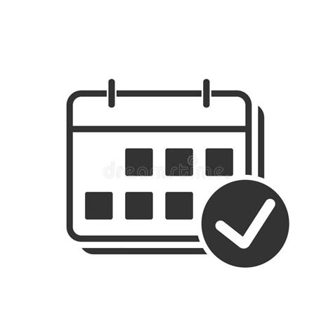 Marks Calendar Icon Calendar With Check Mark Vector Outline Icon Stock