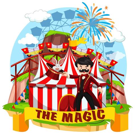 Circus Scene With Magician And Rides 301173 Vector Art At Vecteezy