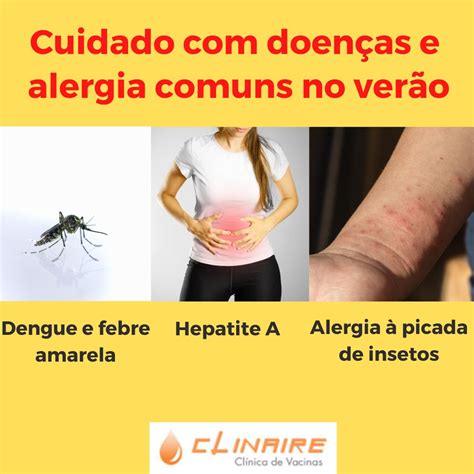 Cuidado com doenças e alergia comuns no verão Clinaire Clínica de vacinação e alergia Rio