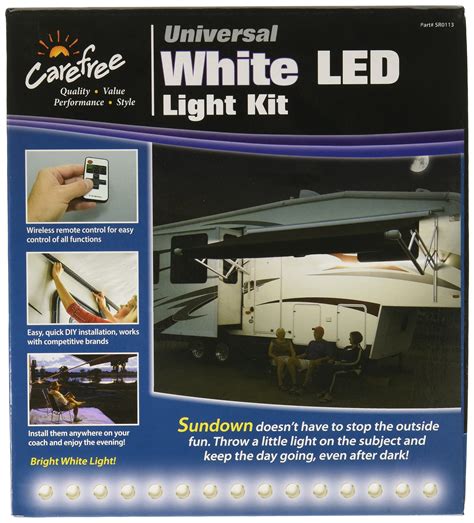 Carefree Sr0113 White Led Universal Rv Awning Light Kit1 Pack