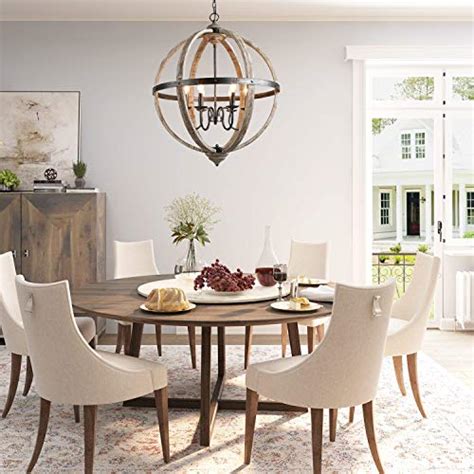 Ksana Wood Orb Chandelier Large Globe Chandeliers For Dining Rooms Living Room And Foyer