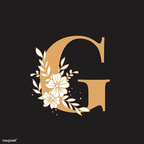 Botanical Capital Letter G Vector Free Image By Tvzsu