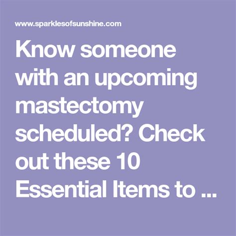 10 Essential Items To Include In A Mastectomy Care Kit Sparkles Of