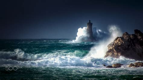 Storm On Four Lighthouse Storm On Four Lighthouse Brittany France