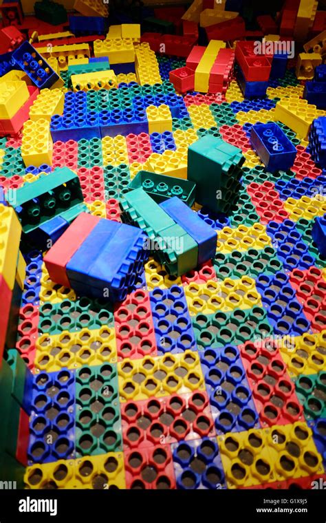 Large Colorful Interlocking Building Blocks For Children Stock Photo