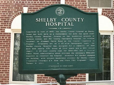 Shelby County Hospital Shelby County Center Historical Marker