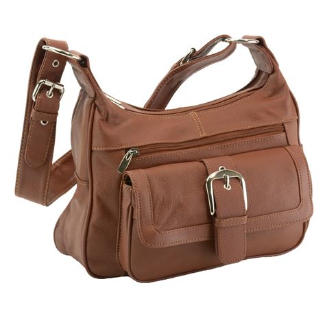Women S Leather Organizer Purse Multi Pocket Handbag Shoulder Bag