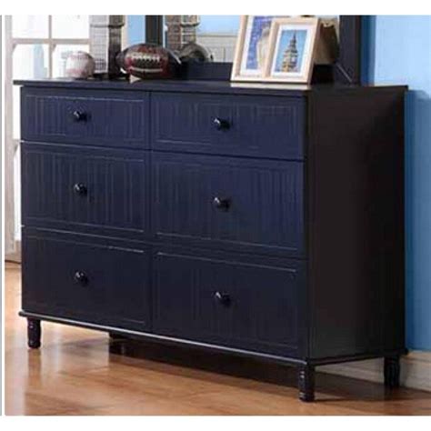 Coaster Zachary 6 Drawer Dresser With Cottage Style Design Navy Blue