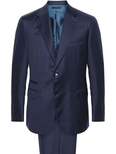 Brioni Single Breasted Wool Suit Farfetch